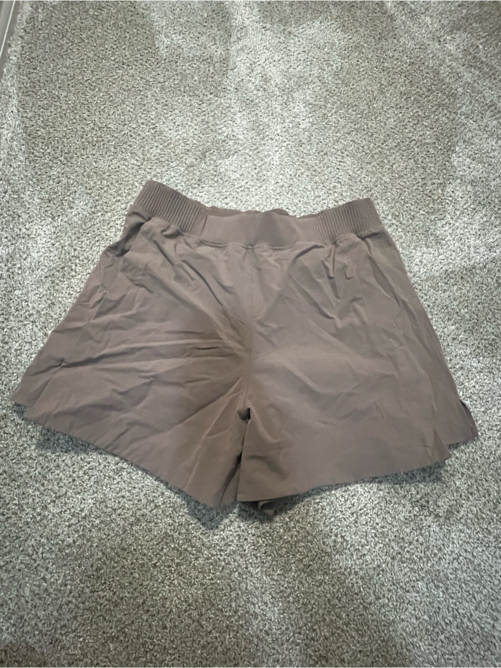 lululemon athletica Brown Athletic Shorts with Ribbed Waistband